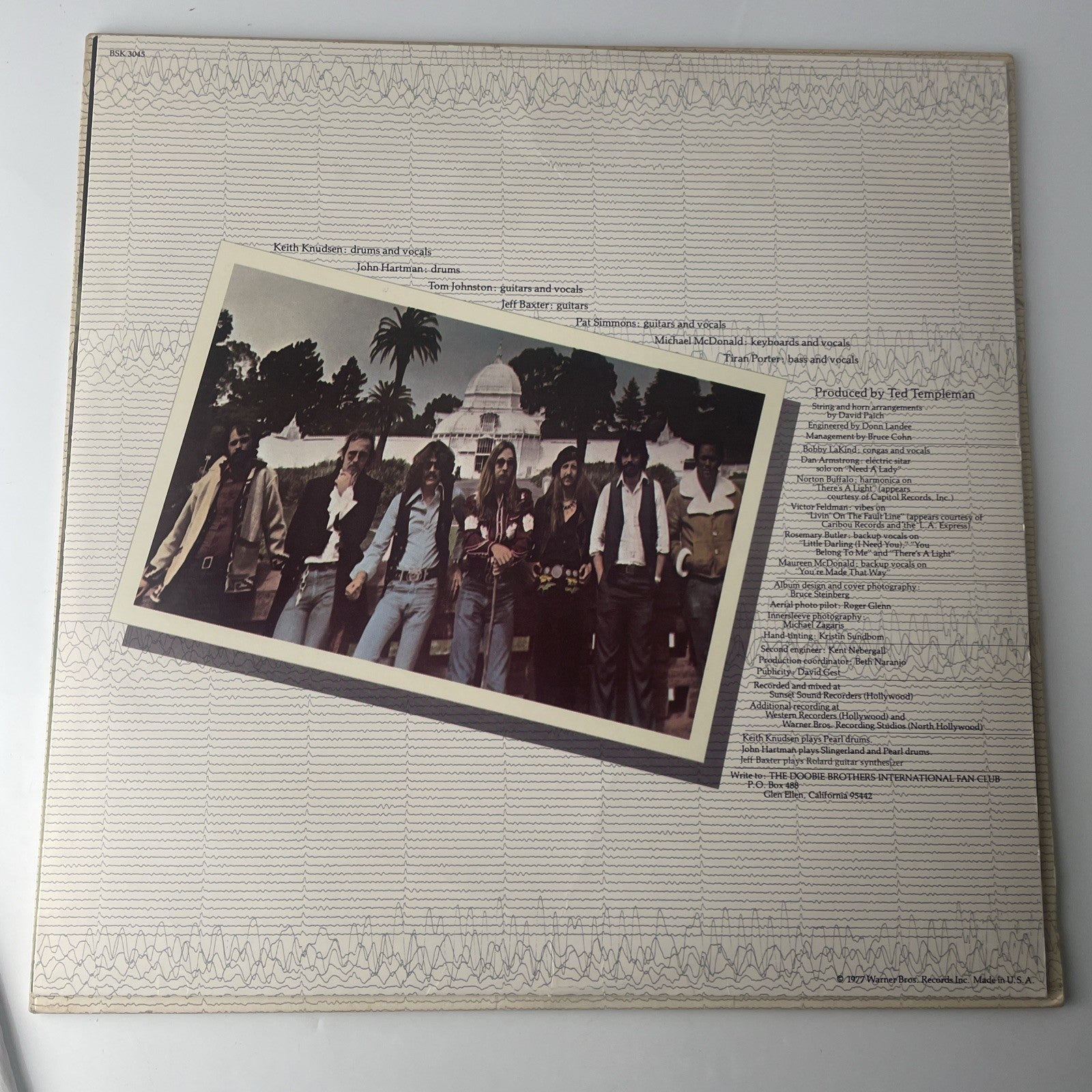 The Doobie Brothers Livin' On The Fault Line LP BSK 3045 Winchester Press VG
