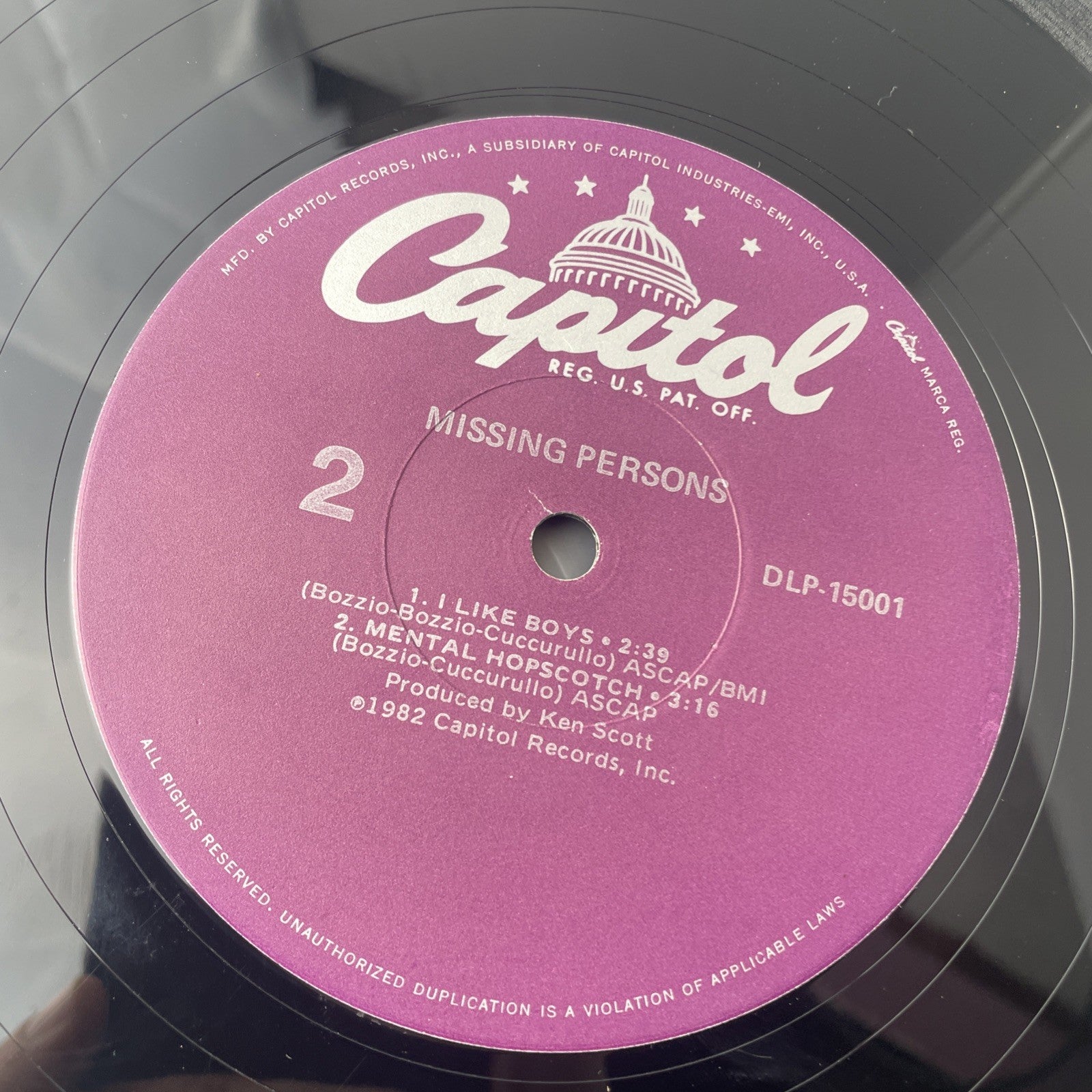 Missing Persons  Self-Titled  1982 Capitol DLP-15001  New Wave, Synth-pop  VG