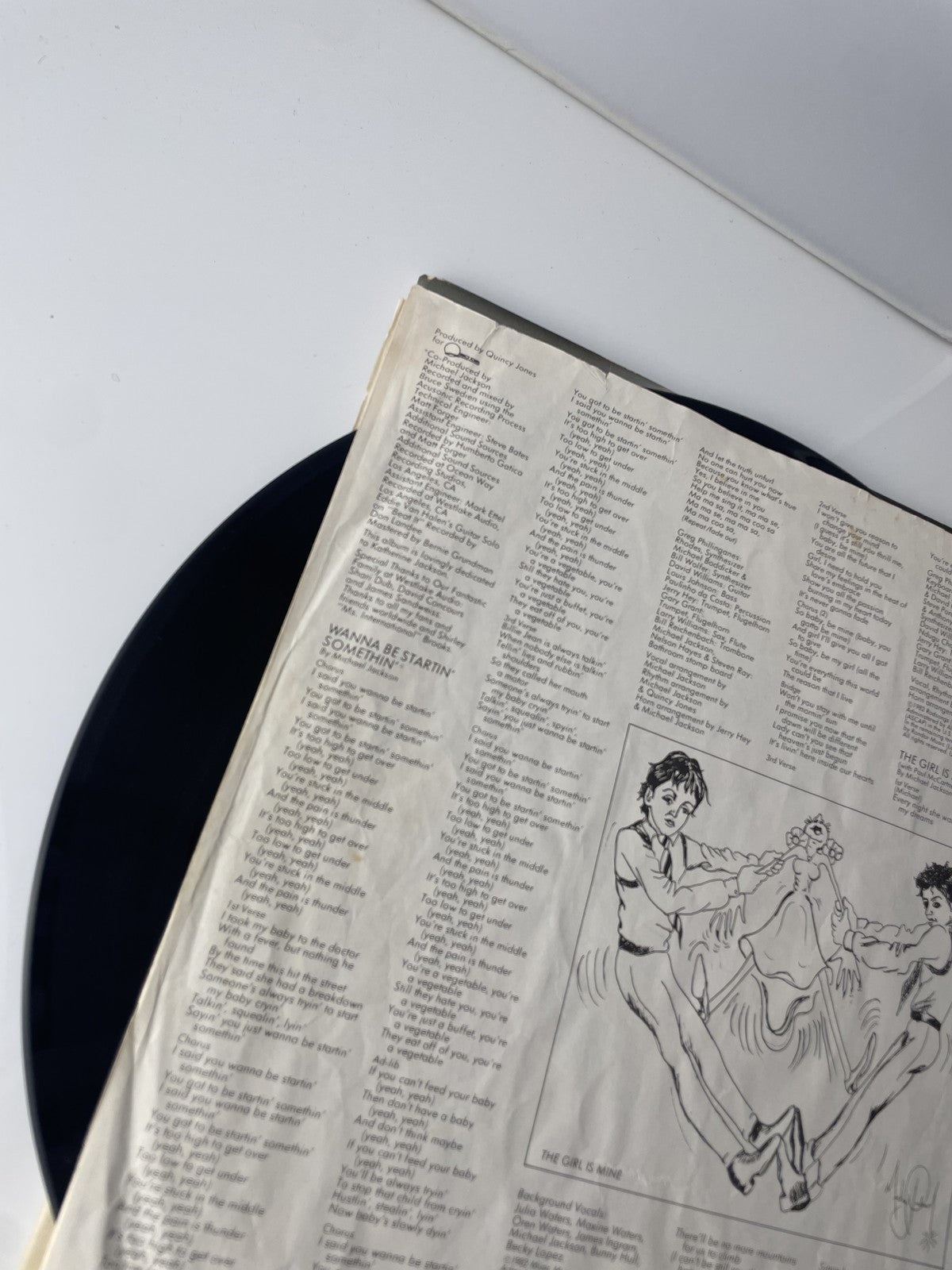 Vintage Michael Jackson Thriller Vinyl LP 1982 Epic QE 38112 Pop Album Insert