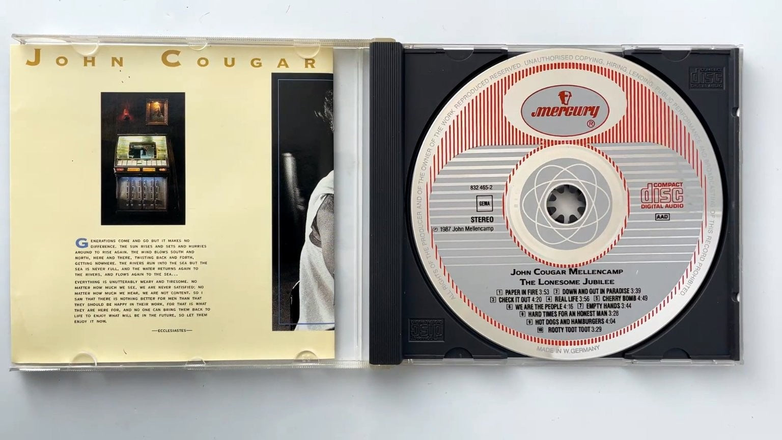 John Cougar Mellencamp - The Lonesome Jubilee CD 1987 Rock Mercury