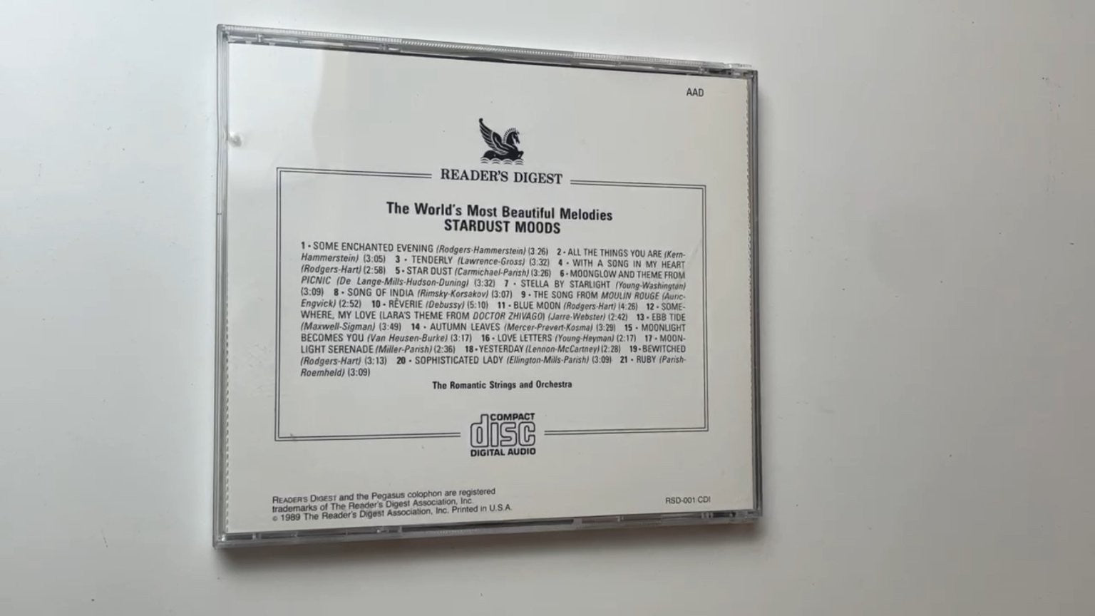 Stardust Moods CD 1989 The Romantic Strings Reader's Digest Easy Listening