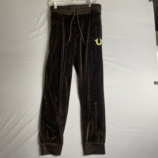 True Religion Men's Ultra-Soft Velour Logo Jogger Sweatpant NC3 Black Size XL