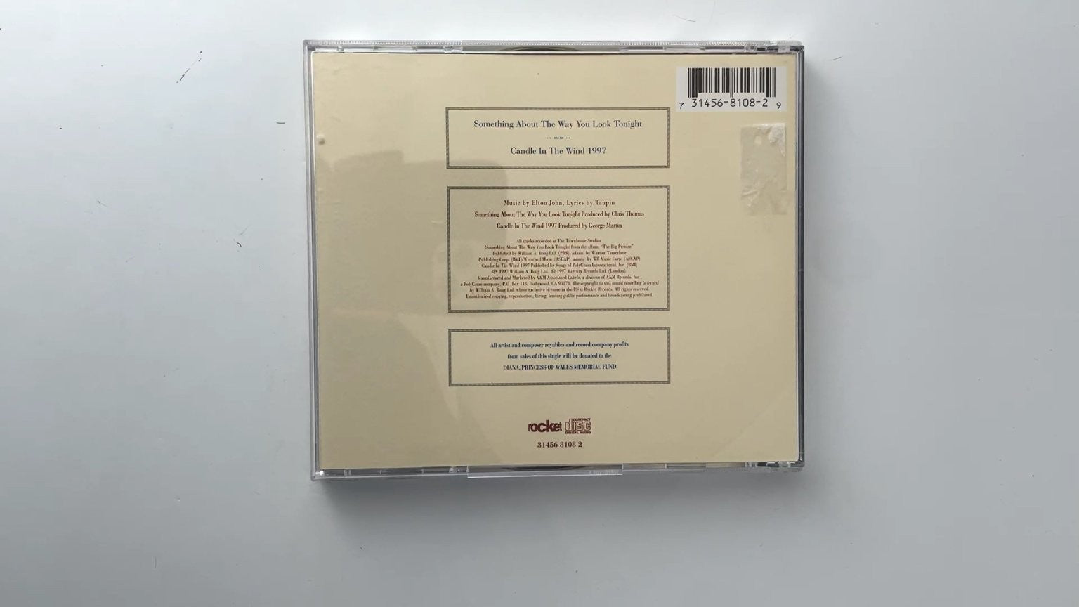 Elton John - Something About The Way You Look Tonight CD 1997 Rocket Pop