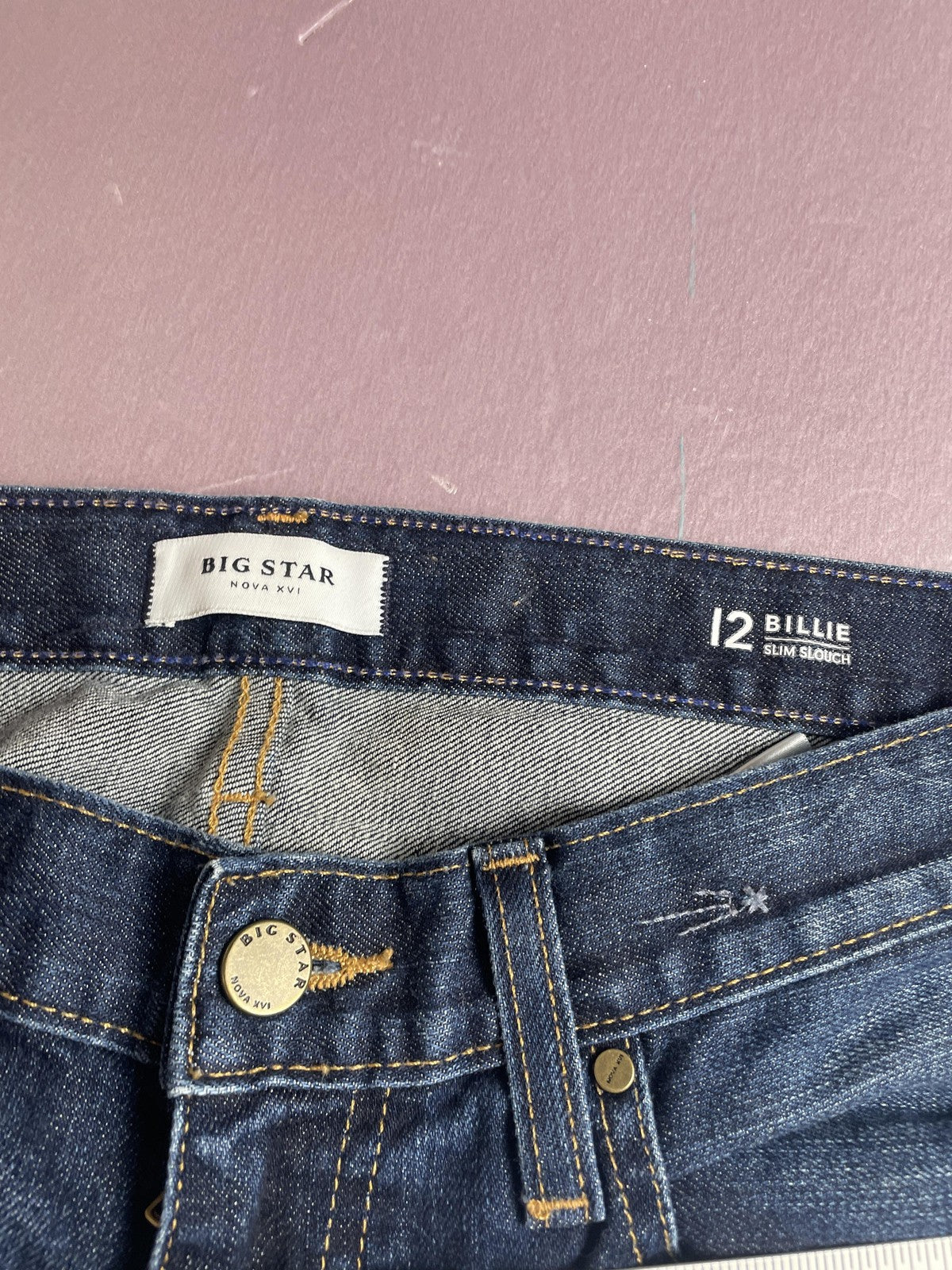 Big Star Jeans Womens 12 Blue High Rise Straight Billie Slim Slouch Denim