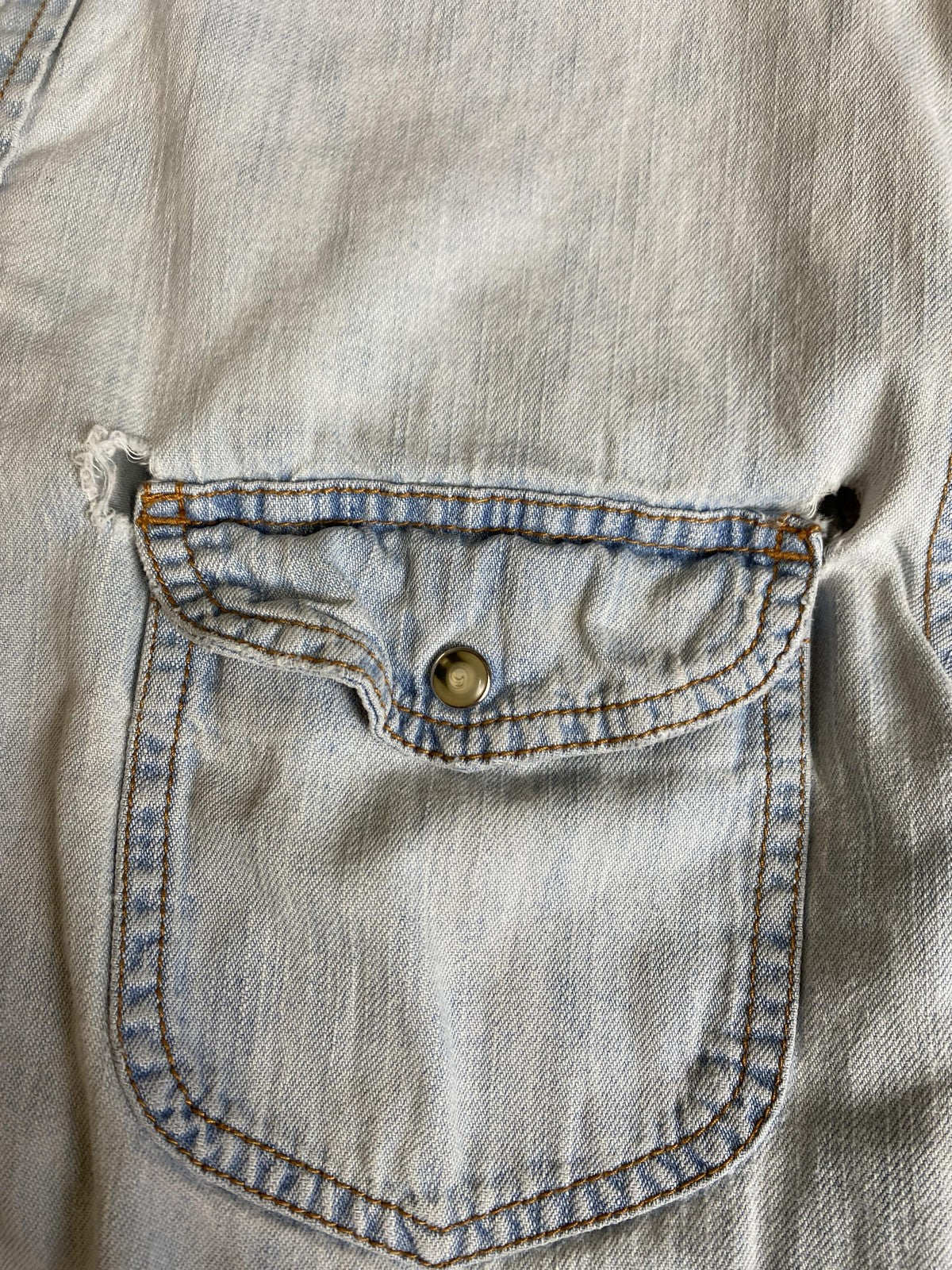 Levi Strauss Signature Shirt Mens Small Blue Snap Button Long Sleeve Western