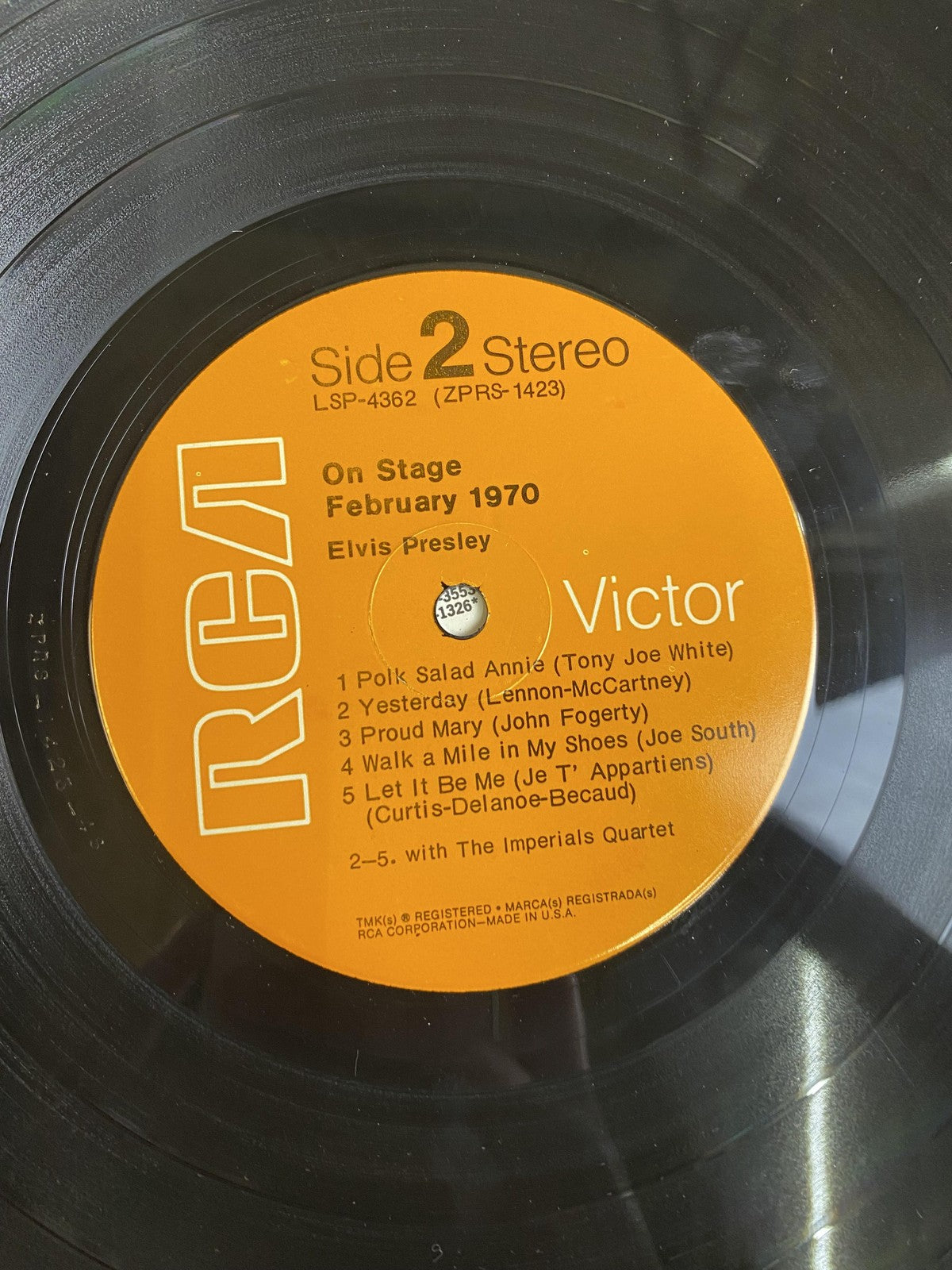 Vintage Elvis Presley On Stage February 1970 Vinyl 12" LP RCA Victor Rock