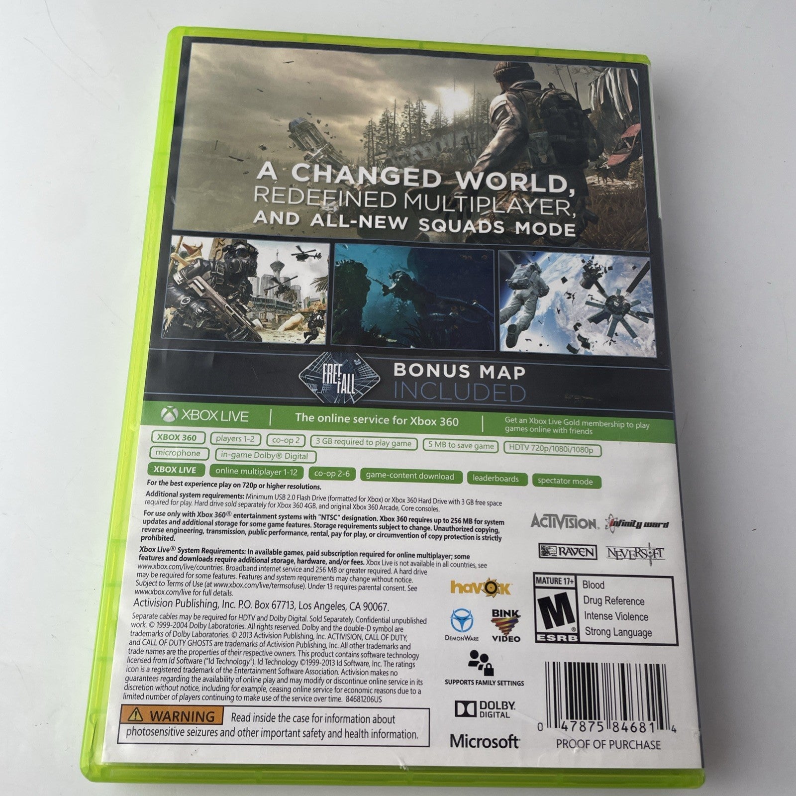 Call of Duty Ghosts - Xbox 360 - Complete CIB - VG Discs