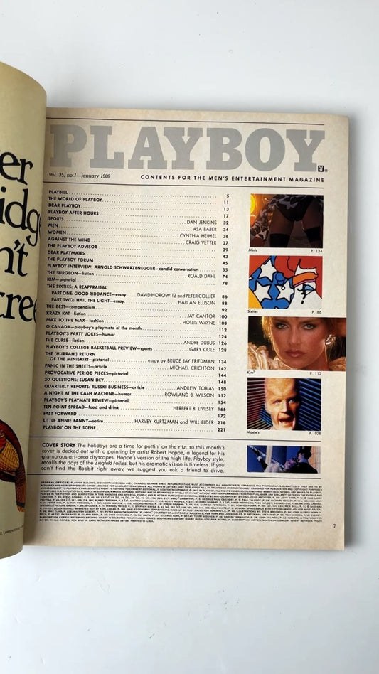 Playboy January 1988 Vol 35 No 1 Arnold Schwarzenegger Interview Illustrated