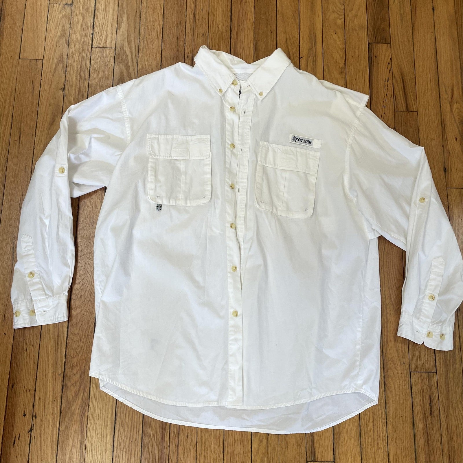 Cottonseed Shirt Mens XL Fishing Sailfish Embroidery Outdoor Vent Mesh Performan