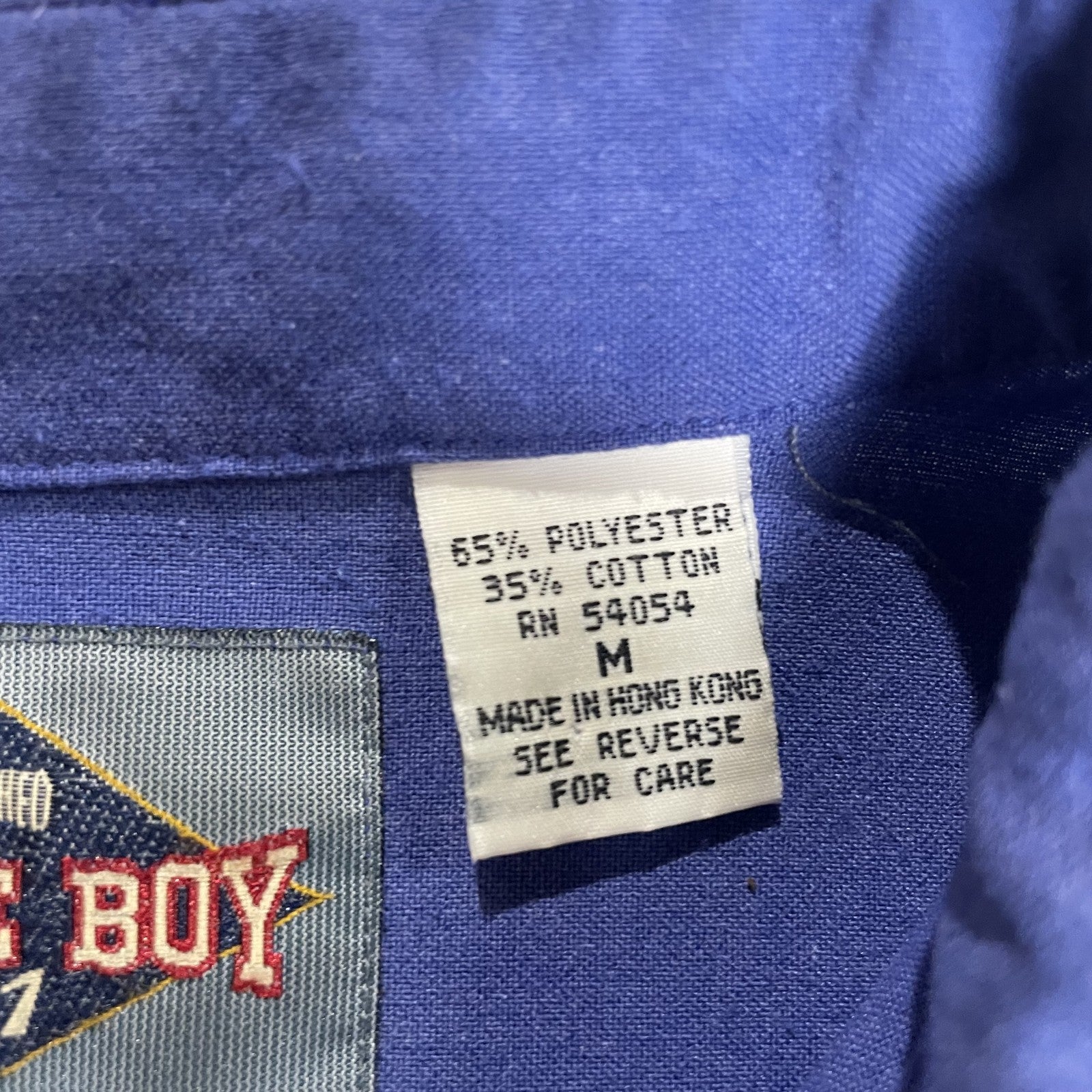 Vintage Bugle Boy Shirt Mens Medium Blue Short Sleeve Button Up Classic 90s
