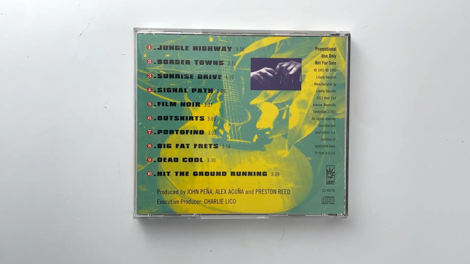 Preston Reed - Border Towns CD 1993 Promo Jazz Acoustic Liberty