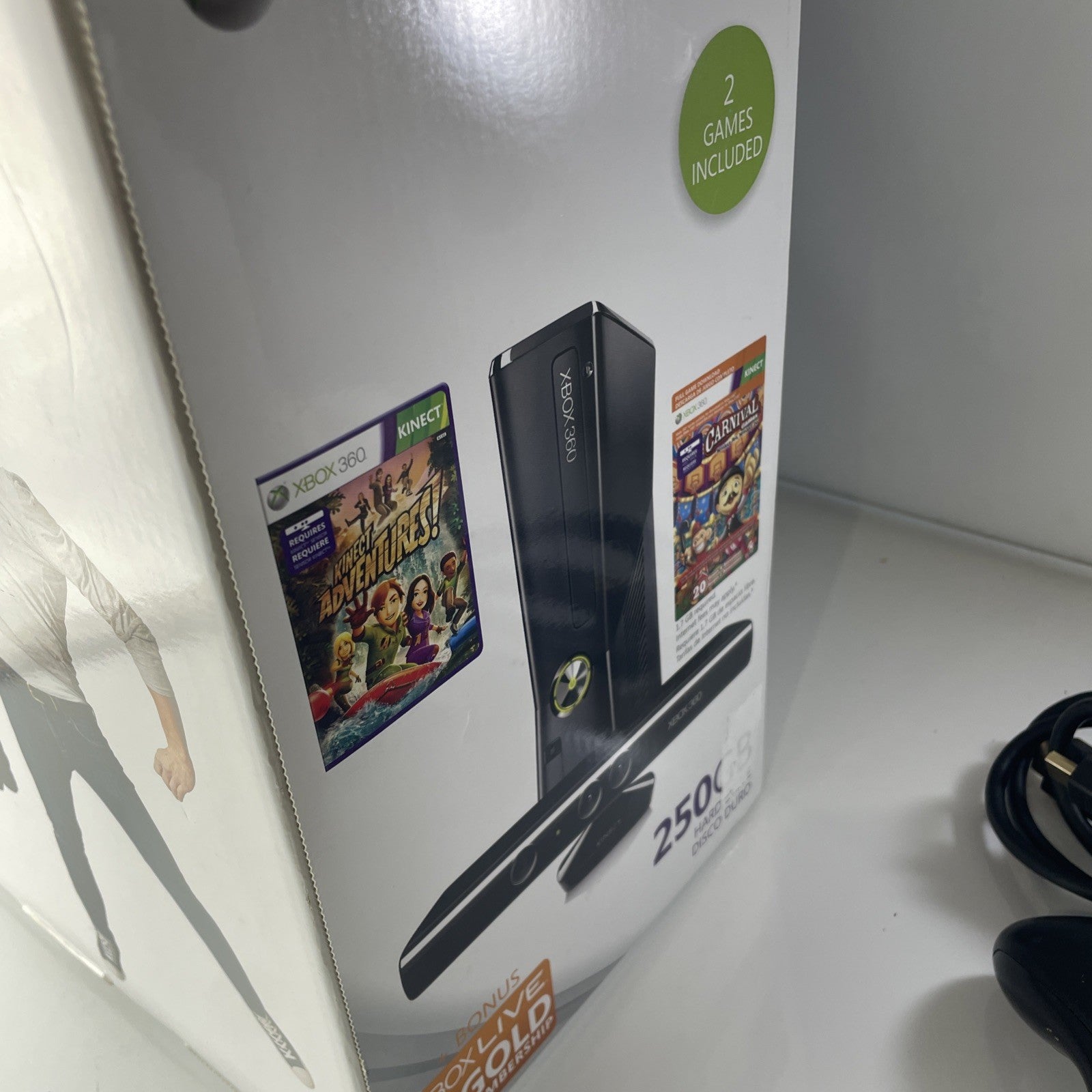 XBOX 360 Kinect System 250GB Bundle with Box, Console, Controller, Power, WORKS!