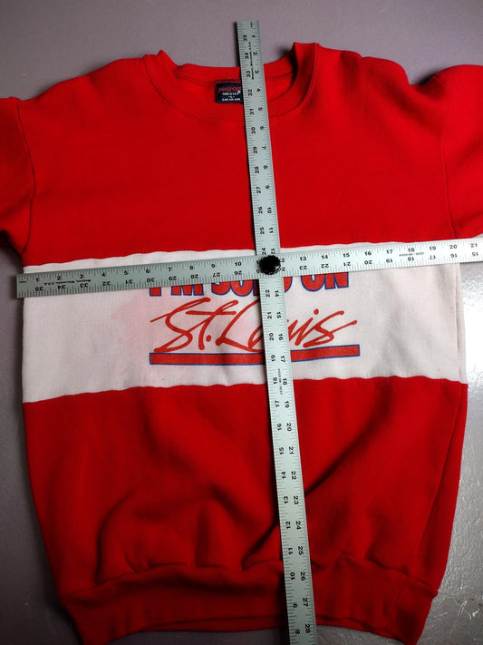 Vintage Jansport Sweatshirt Mens Large Red White I'm Sold On St Louis USA 80s