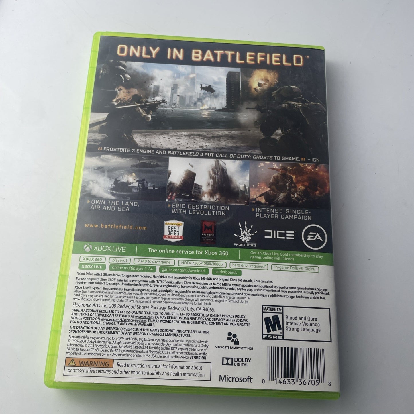 Battlefield 4 - Includes China Rising Expansion Pack ( Xbox 360, 2004) Complete