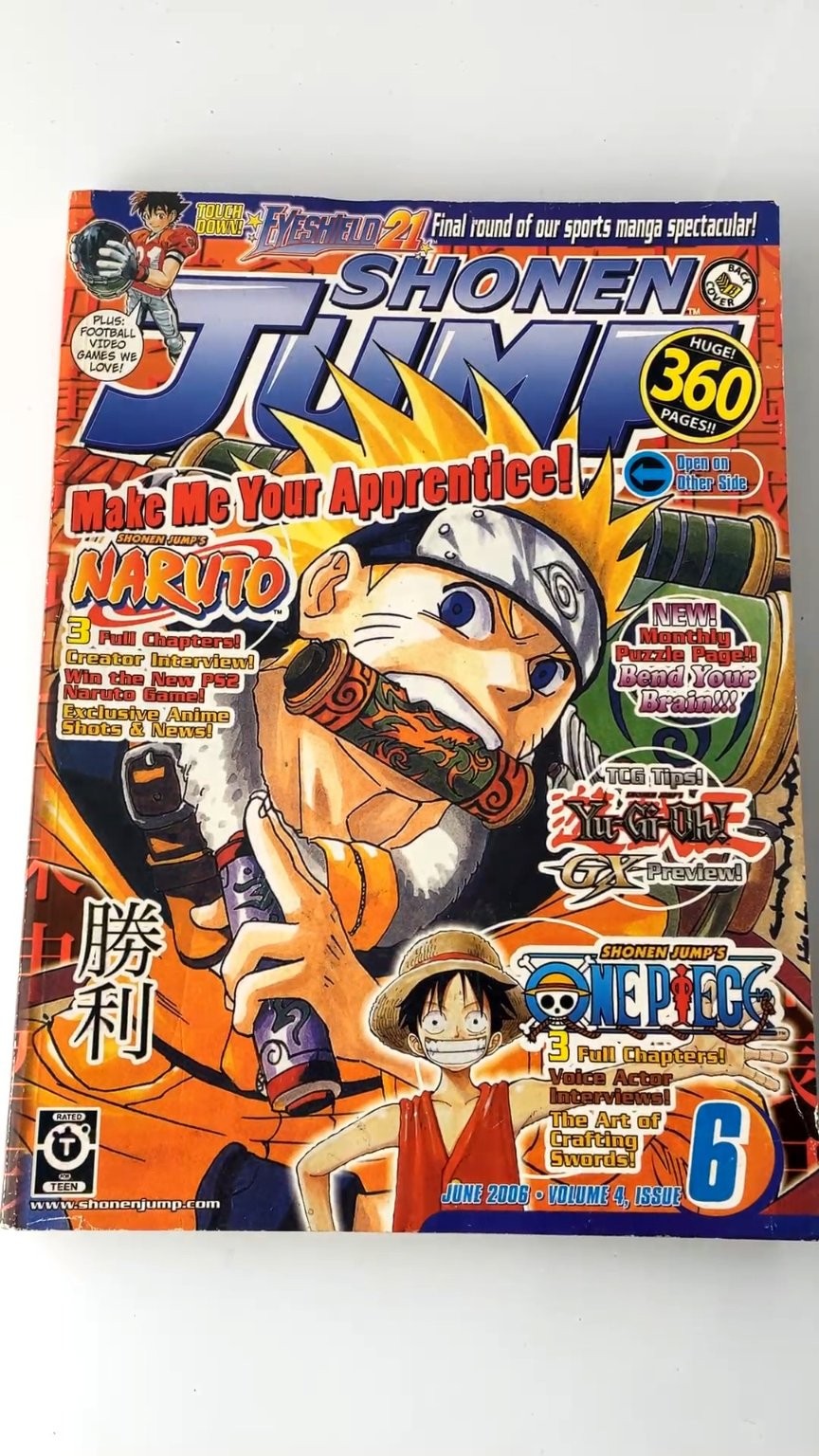 Shonen Jump Vol 4 Issue 6 June 2006 Naruto One Piece Yu-Gi-Oh! STICKERS