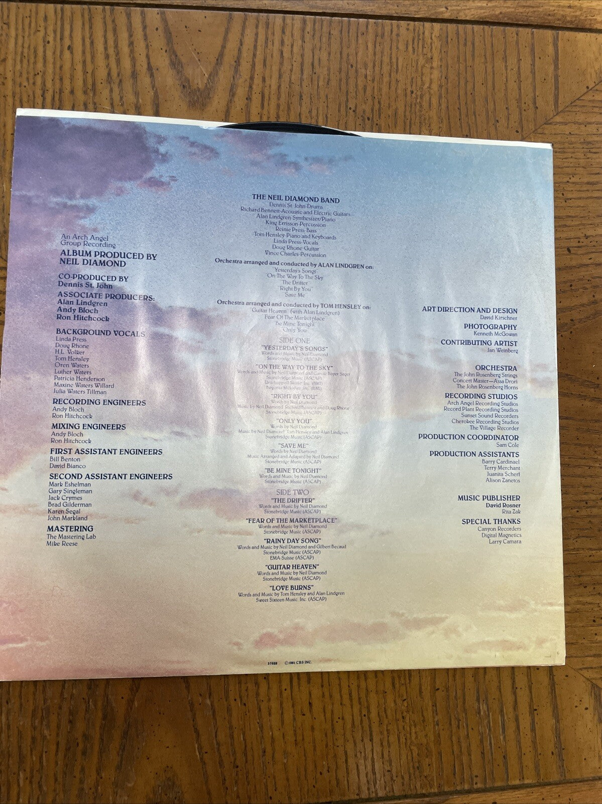 PROMO Neil Diamond - On The Way To The Sky Vinyl LP 1981 Columbia Records VG