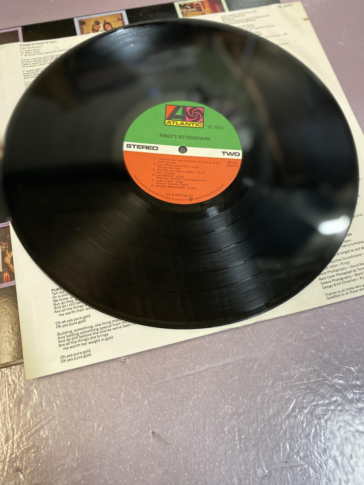 Vintage Ringo Starr Ringo's Rotogravure 12" Black Vinyl LP 1976 Atlantic Rock