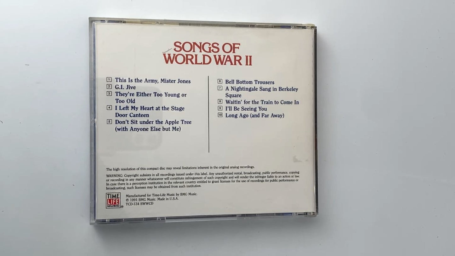 Songs of World War II CD 1991 Time-Life Music Compilation Vintage