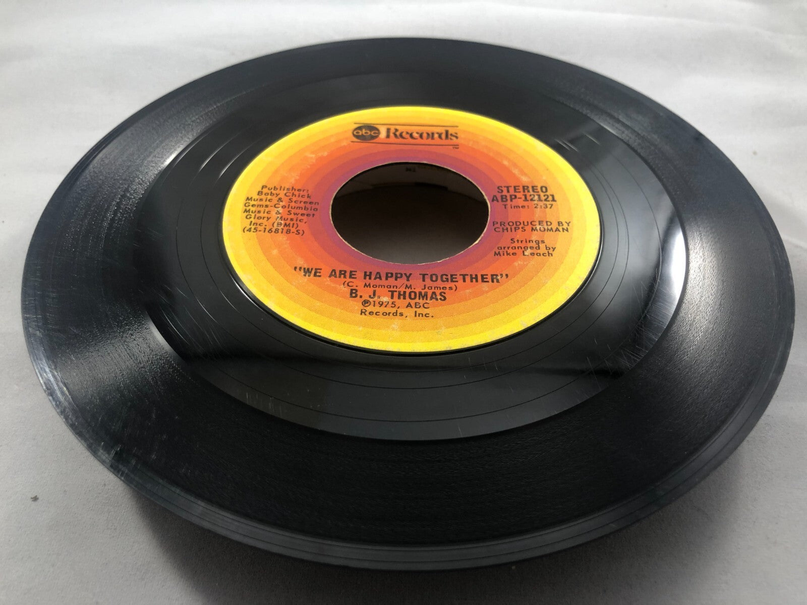 B.J Thomas 45 Help Me Make It To My Rocking Chair / We Are Happy Together G