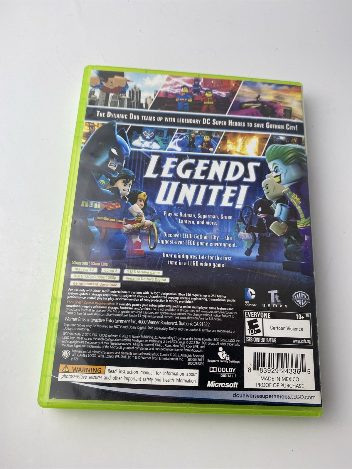 LEGO Batman 2: DC Super Heroes (Microsoft Xbox 360, 2012) CIB Complete W Manual