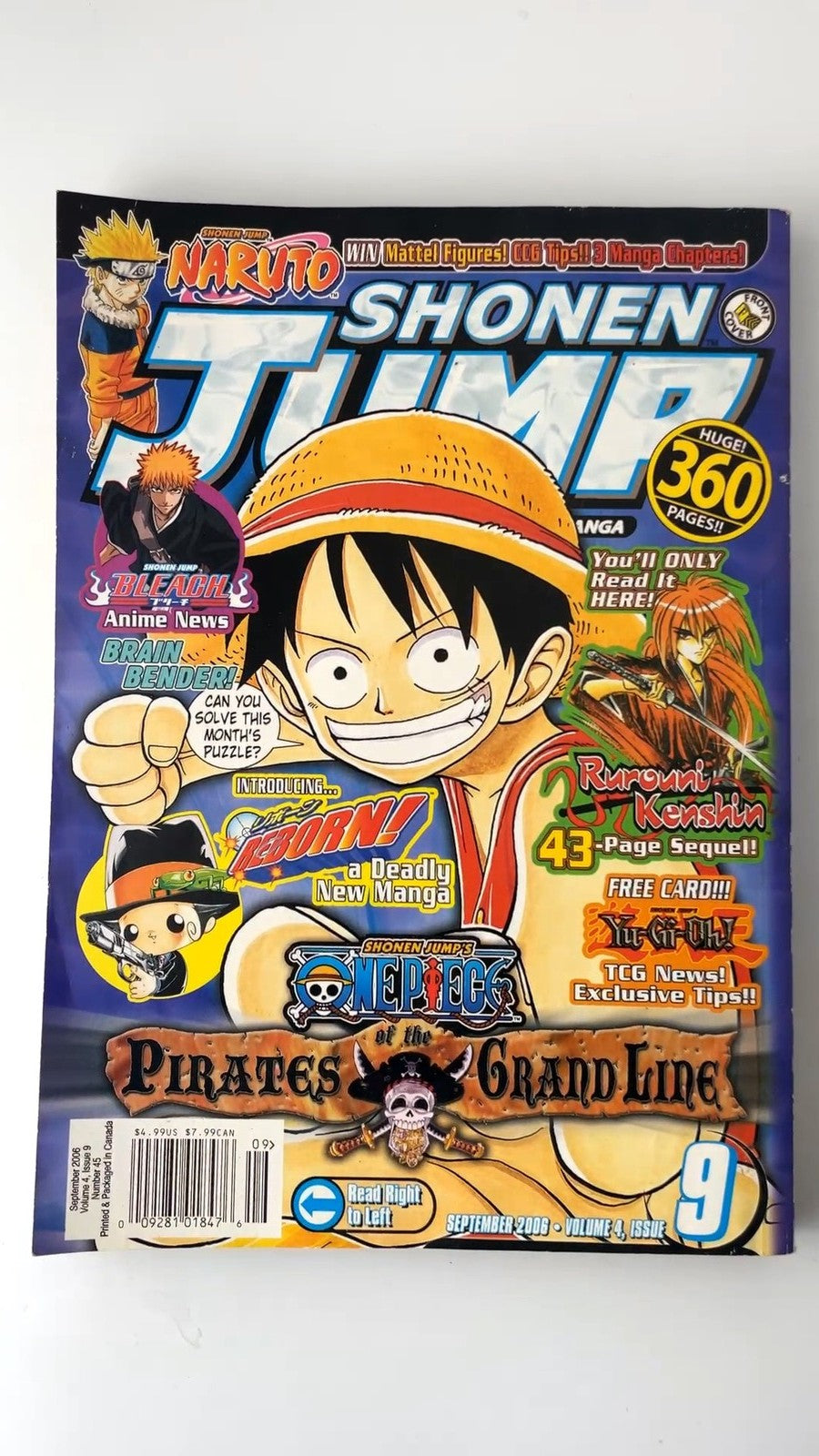 Shonen Jump Vol 4 Issue 9 September 2006 Naruto Bleach One Piece Manga NO CARD