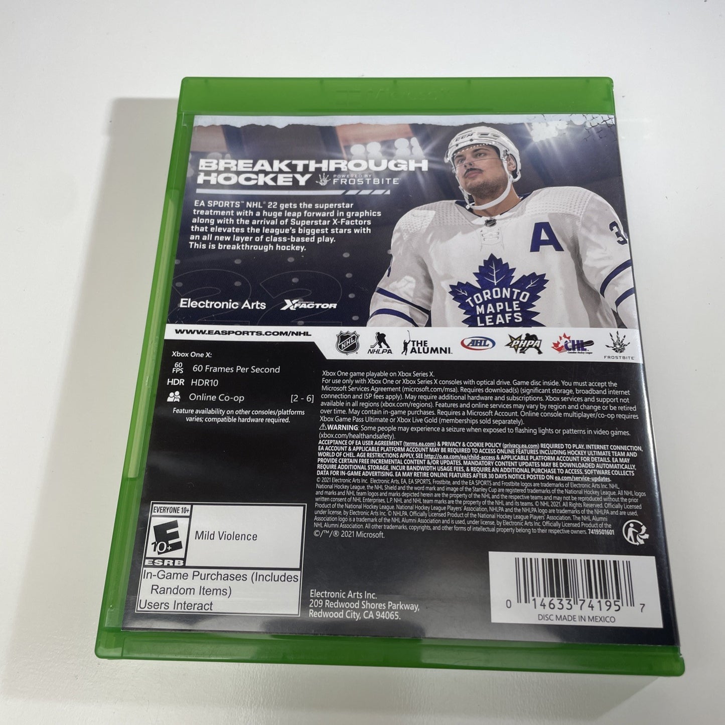 NHL 22 Microsoft Xbox One 2021 Xbox Series X Hockey Game 2022