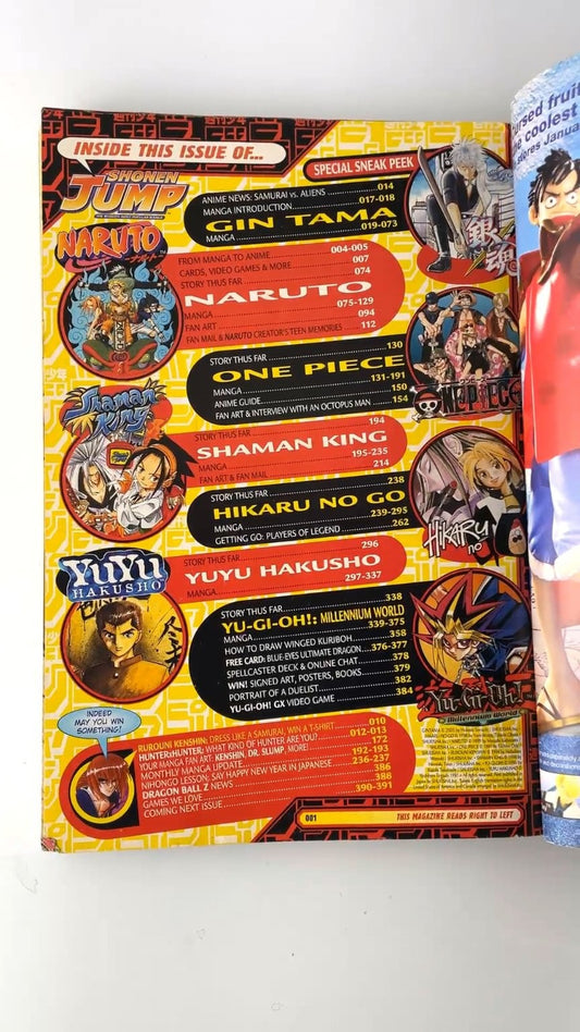 Shonen Jump Volume 4 Issue 1 January 2006 Illustrated Manga Magazine NO CARD