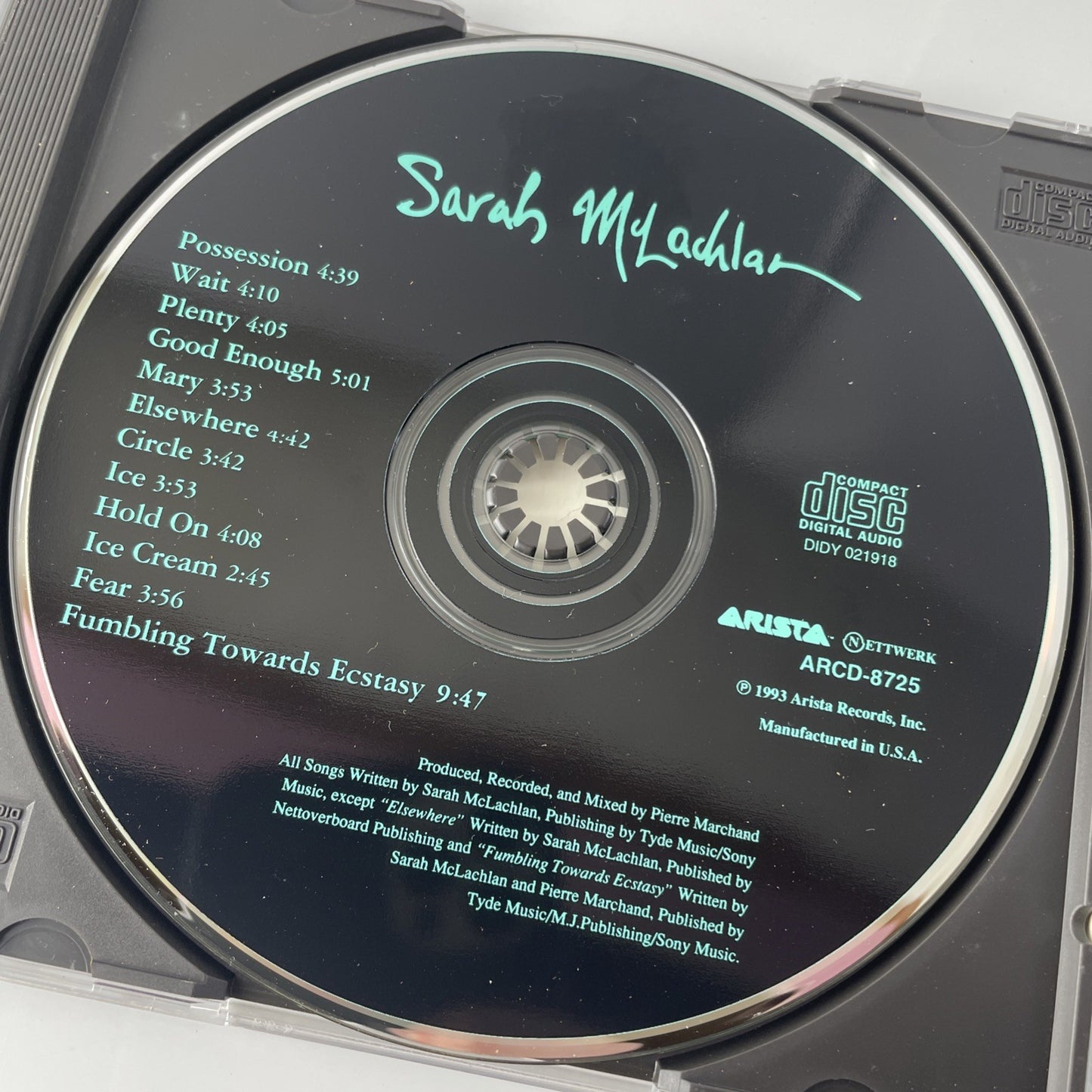 Fumbling Towards Ecstasy by Sarah McLachlan (CD, 1993)