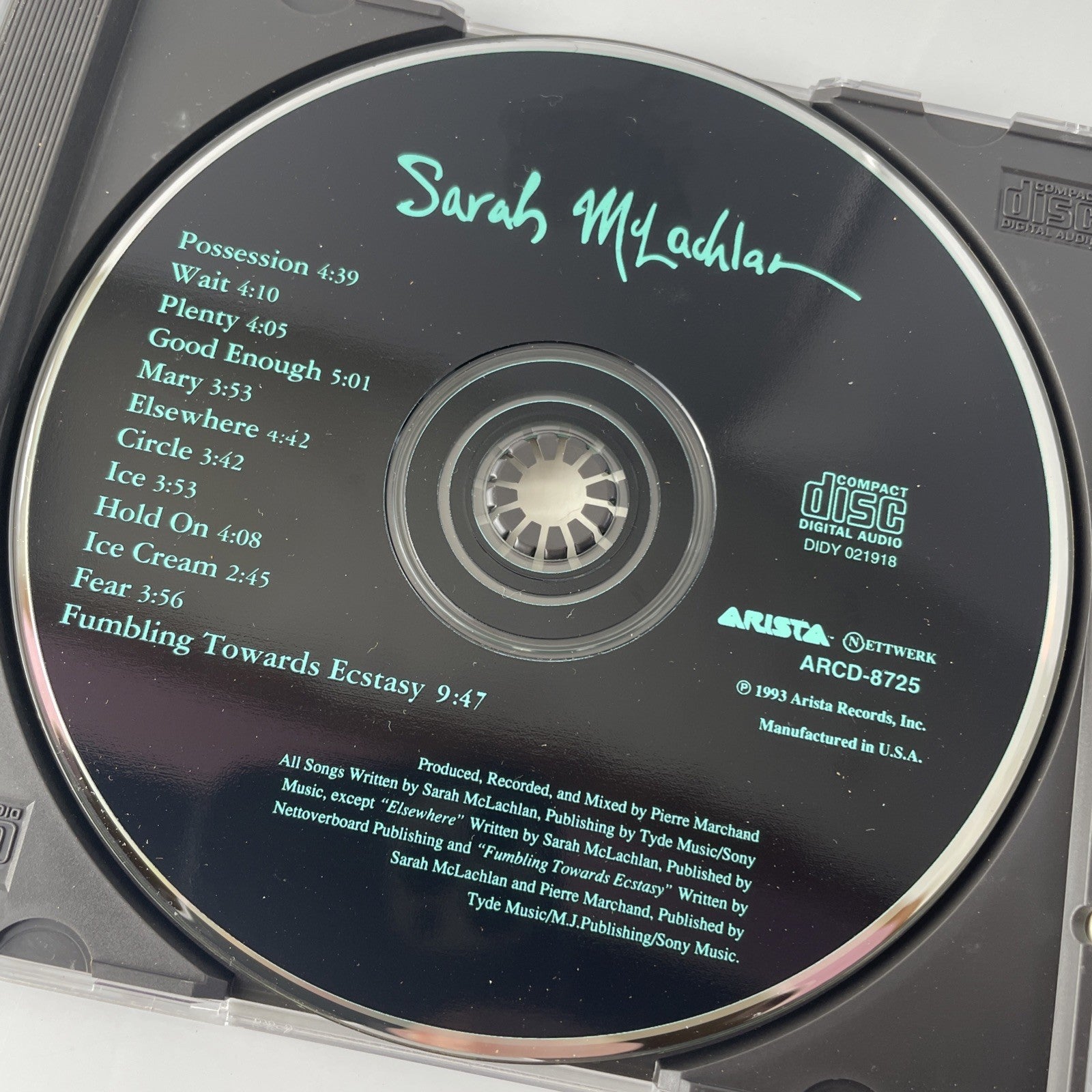 Fumbling Towards Ecstasy by Sarah McLachlan (CD, 1993)