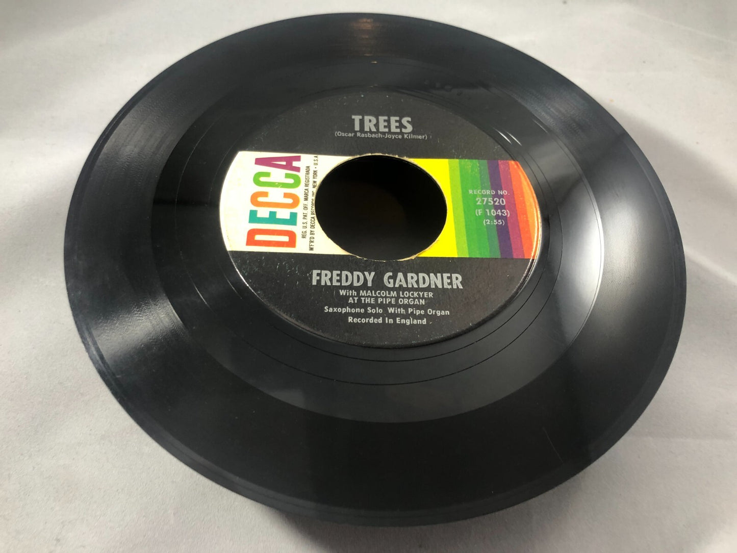 FREDDY GARDNER: Trees / The Kiss in Your Eyes Decca 7" VG