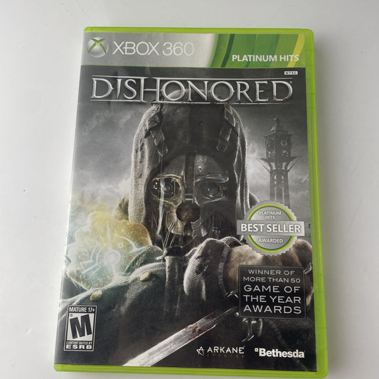 Dishonored (Xbox 360) No Manual Action Game VG Disc Platinum Hits