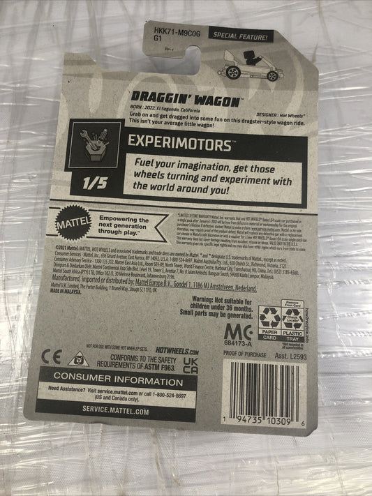 Hot Wheels 2023 Factory Sticker Experimotors Draggin' Wagon Light Blue