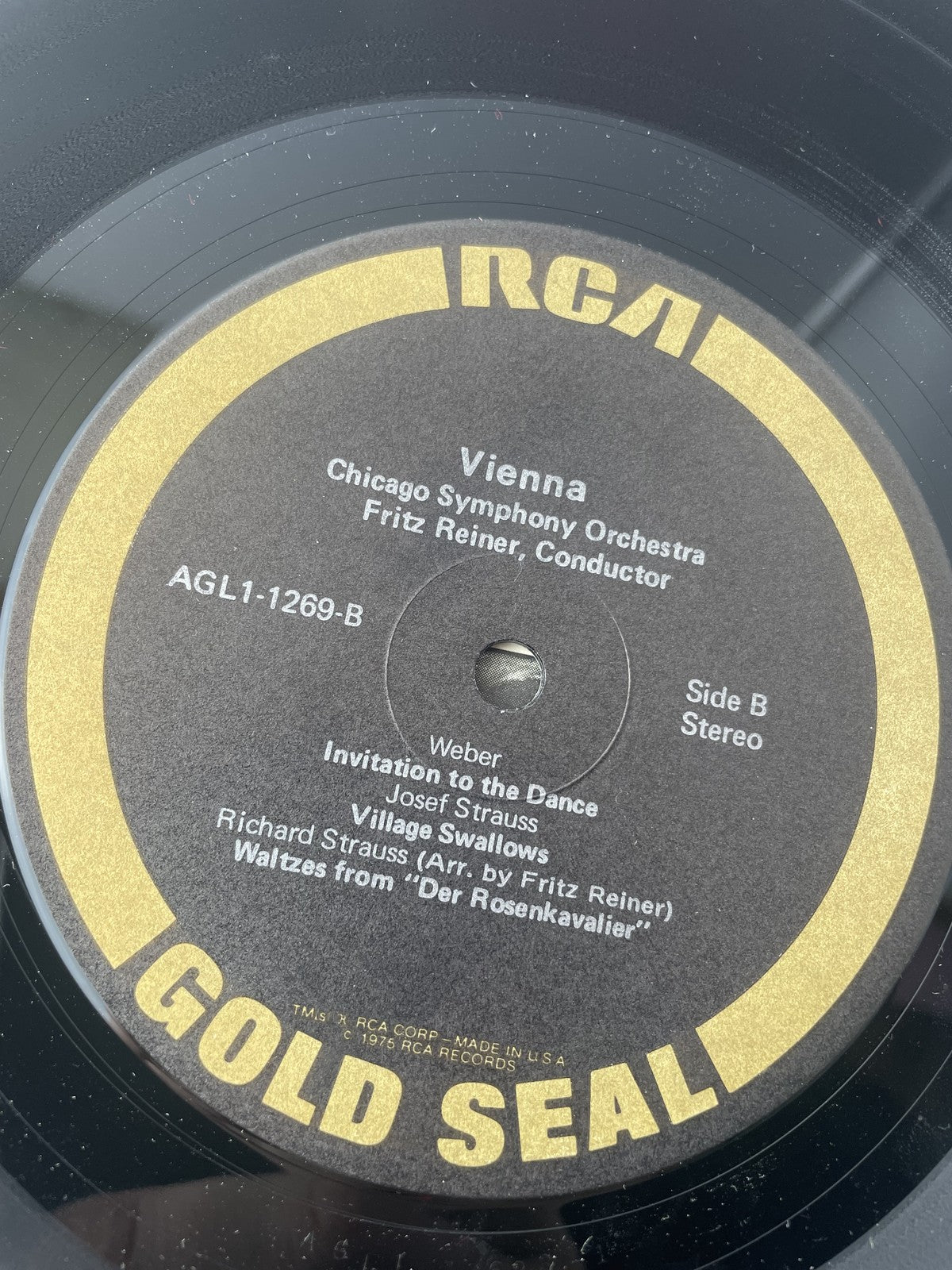 Vintage Vinyl RCA Gold Seal Vienna Fritz Reiner Chicago Symphony Waltz 1975 EXC