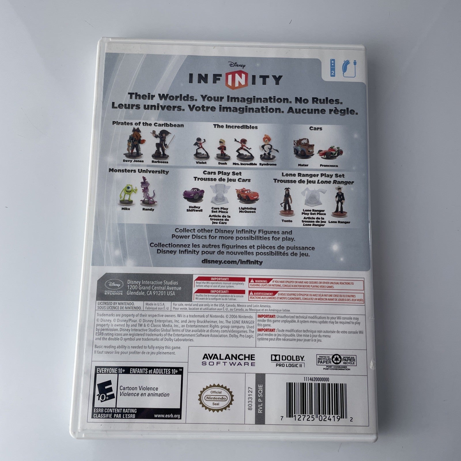 DISNEY INFINITY 1.0 (NINTENDO Wii, 2006) GAME Disc And Case and Manual (3013)