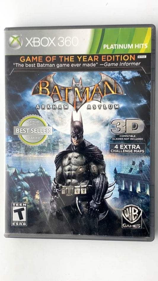Batman Arkham Asylum Game of the Year Edition Xbox 360 Video Game 3D