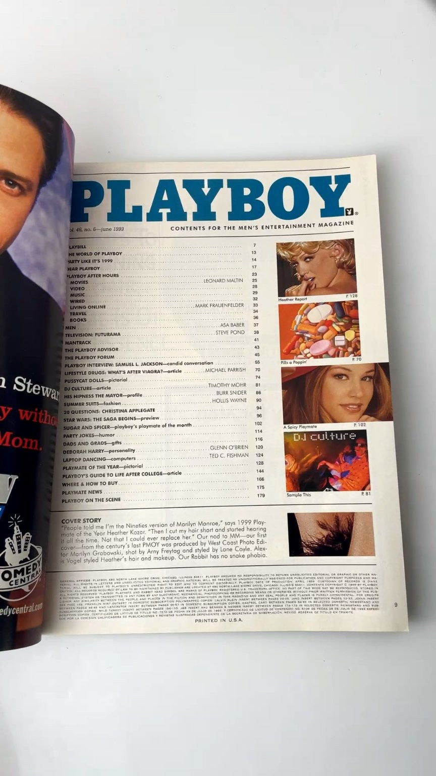 Playboy June 1999 Heather Kozar Playmate of the Year Samuel L. Jackson