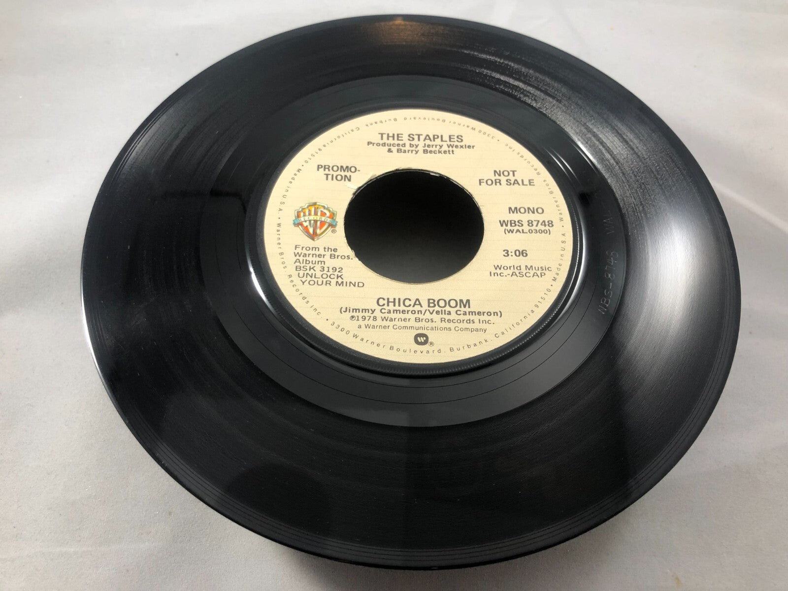 Soul Promo 45 The Staples - Chica Boom / Chica Boom On Warner Bros. VG+