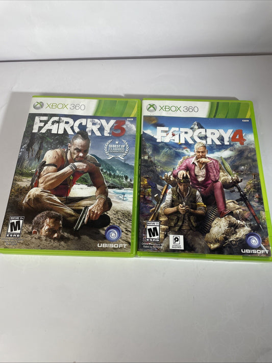 Farcry 3 & 4 Xbox 360 Games Action Shooter Cib VG Discs See Pics