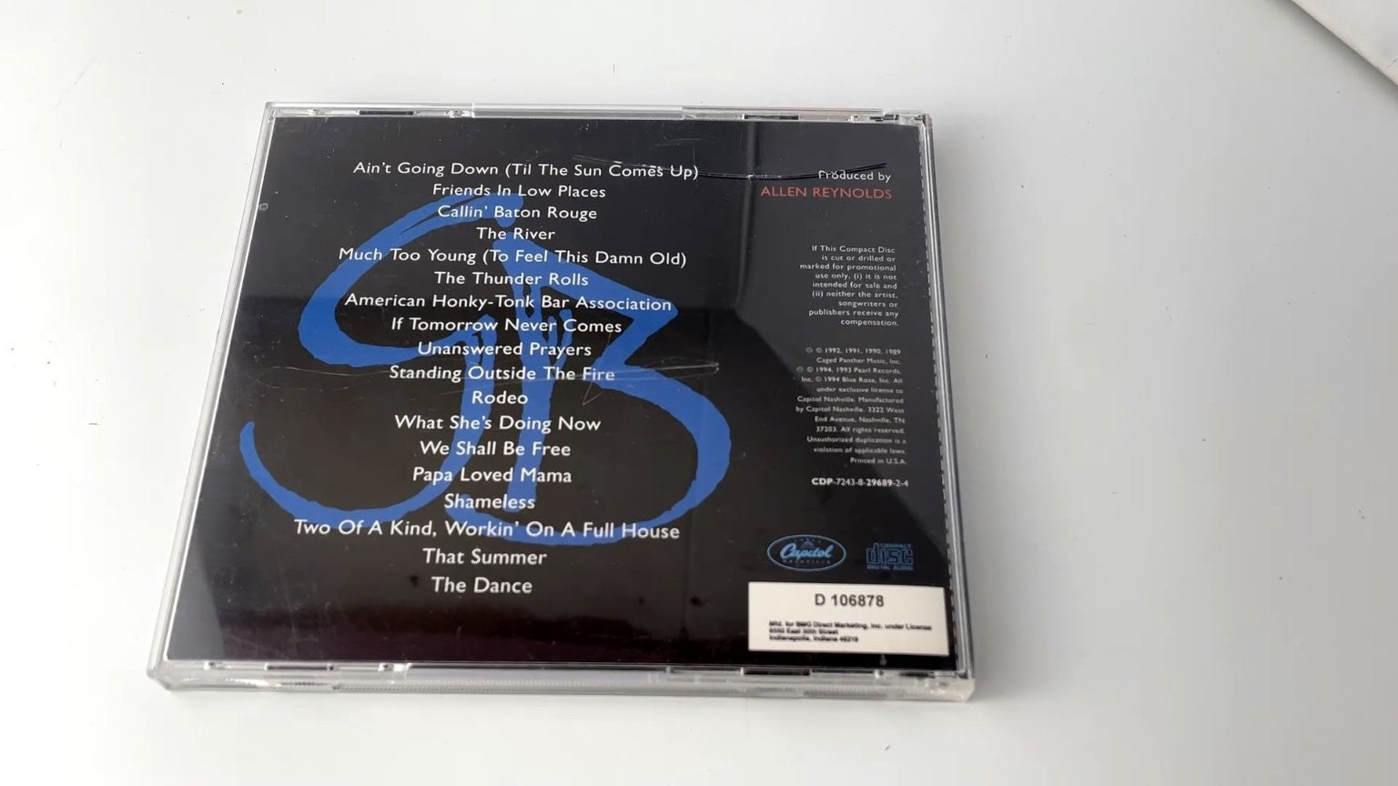 Garth Brooks - The Hits CD 1994 Promo Country Capitol Nashville