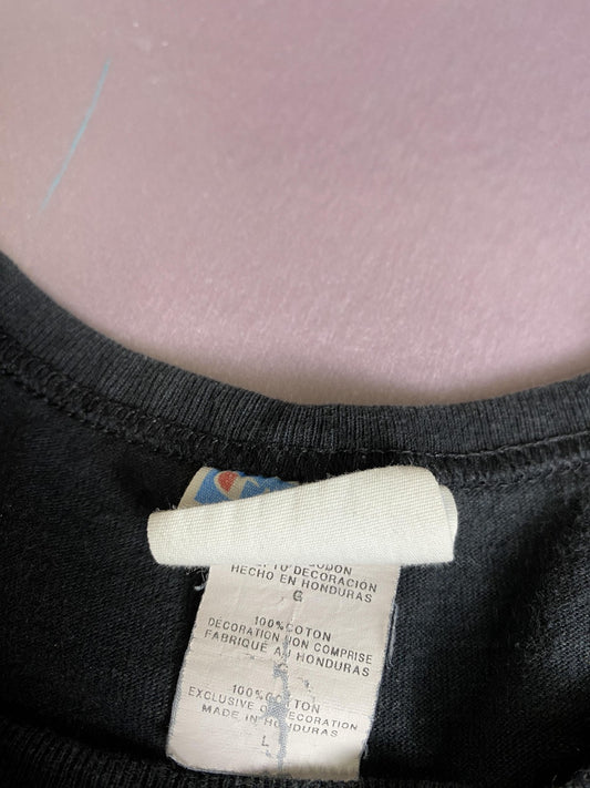 Champion Shirt Mens Large Black Script Spell Out Logo Graphic Tee T-Shirt