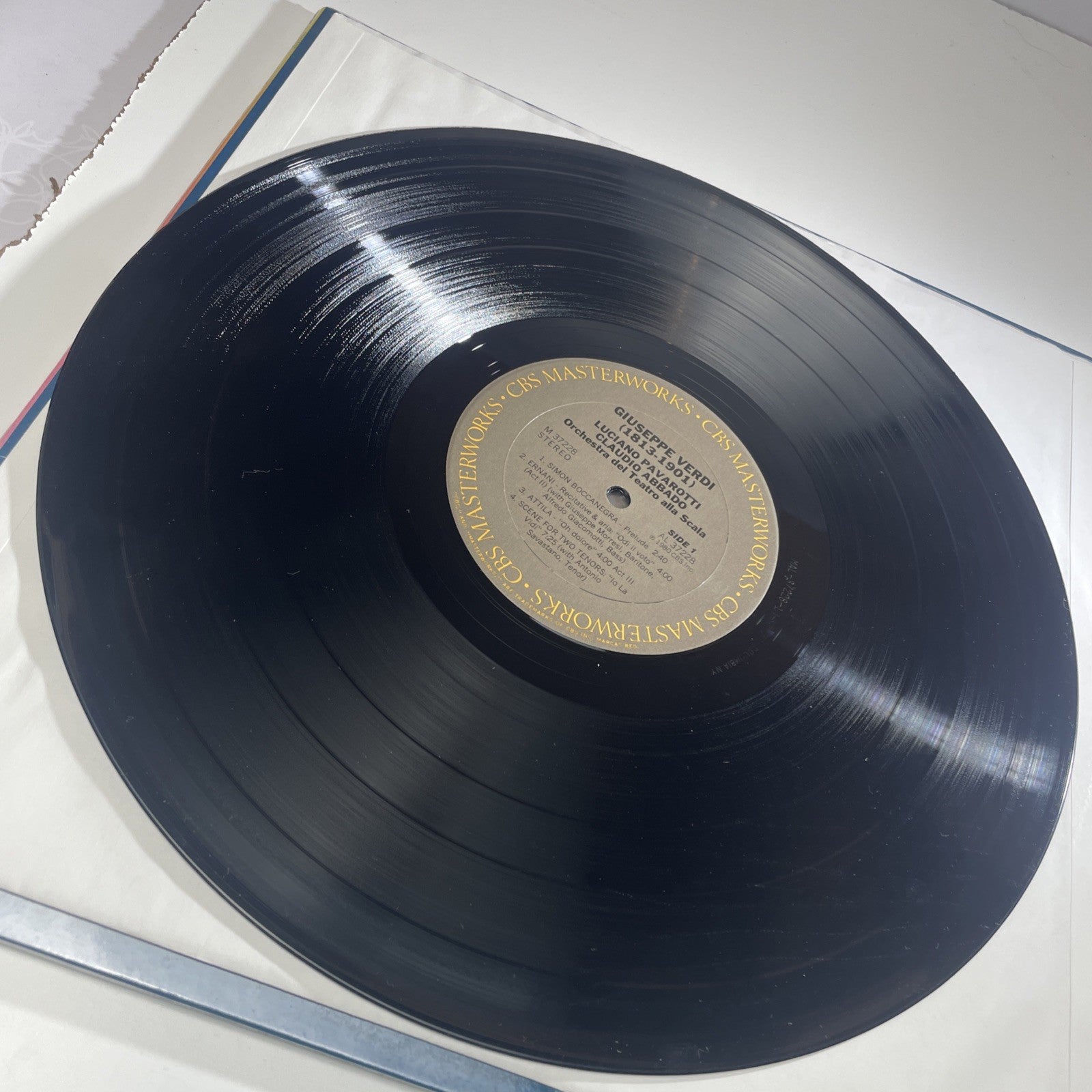Pavarotti Premiers Claudio Abbado Verdi Arias Vinyl LP 1980 Classical Gatefold