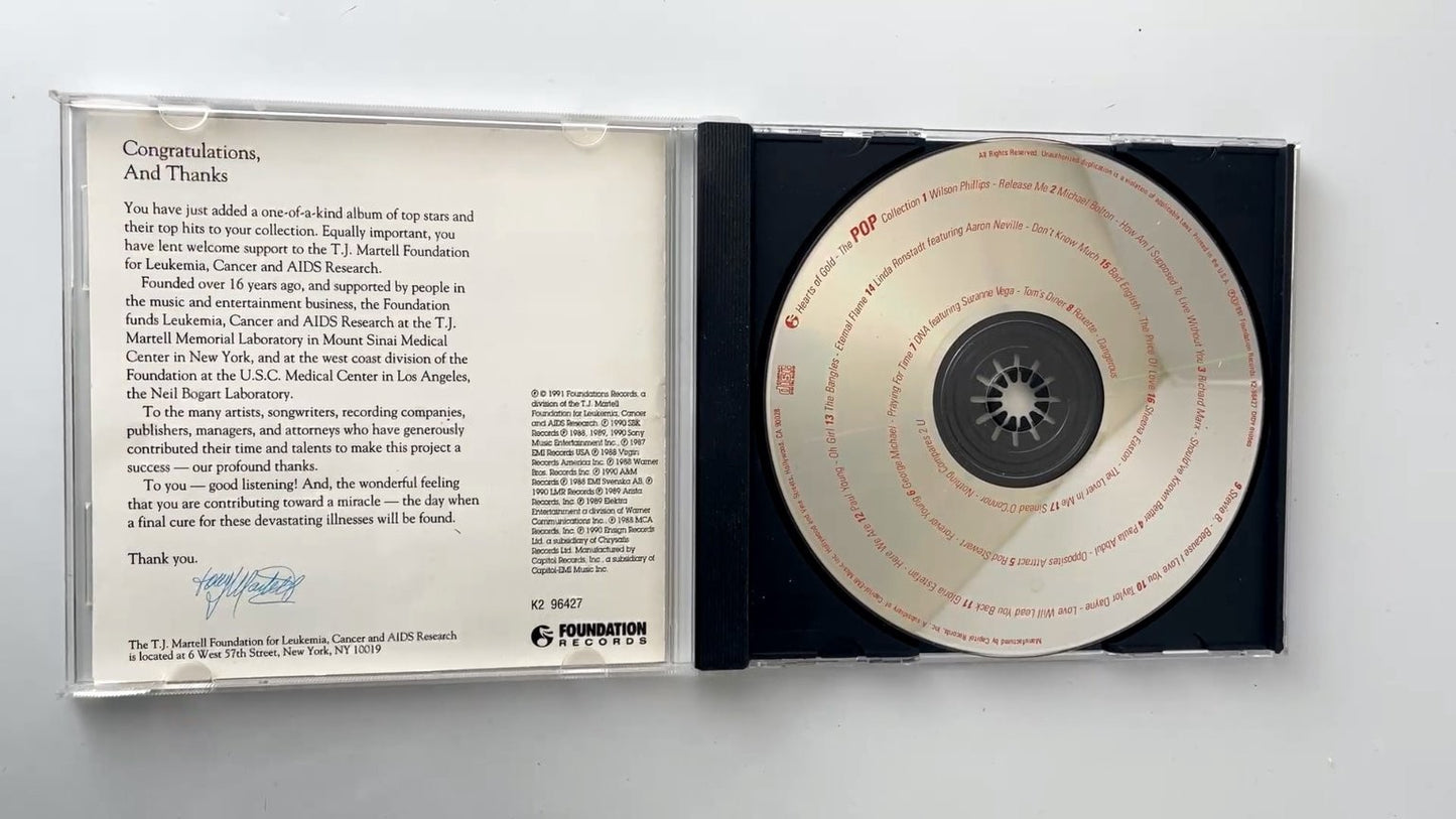 Hearts of Gold The Pop Collection CD 1991 Charity Compilation Pop Foundation