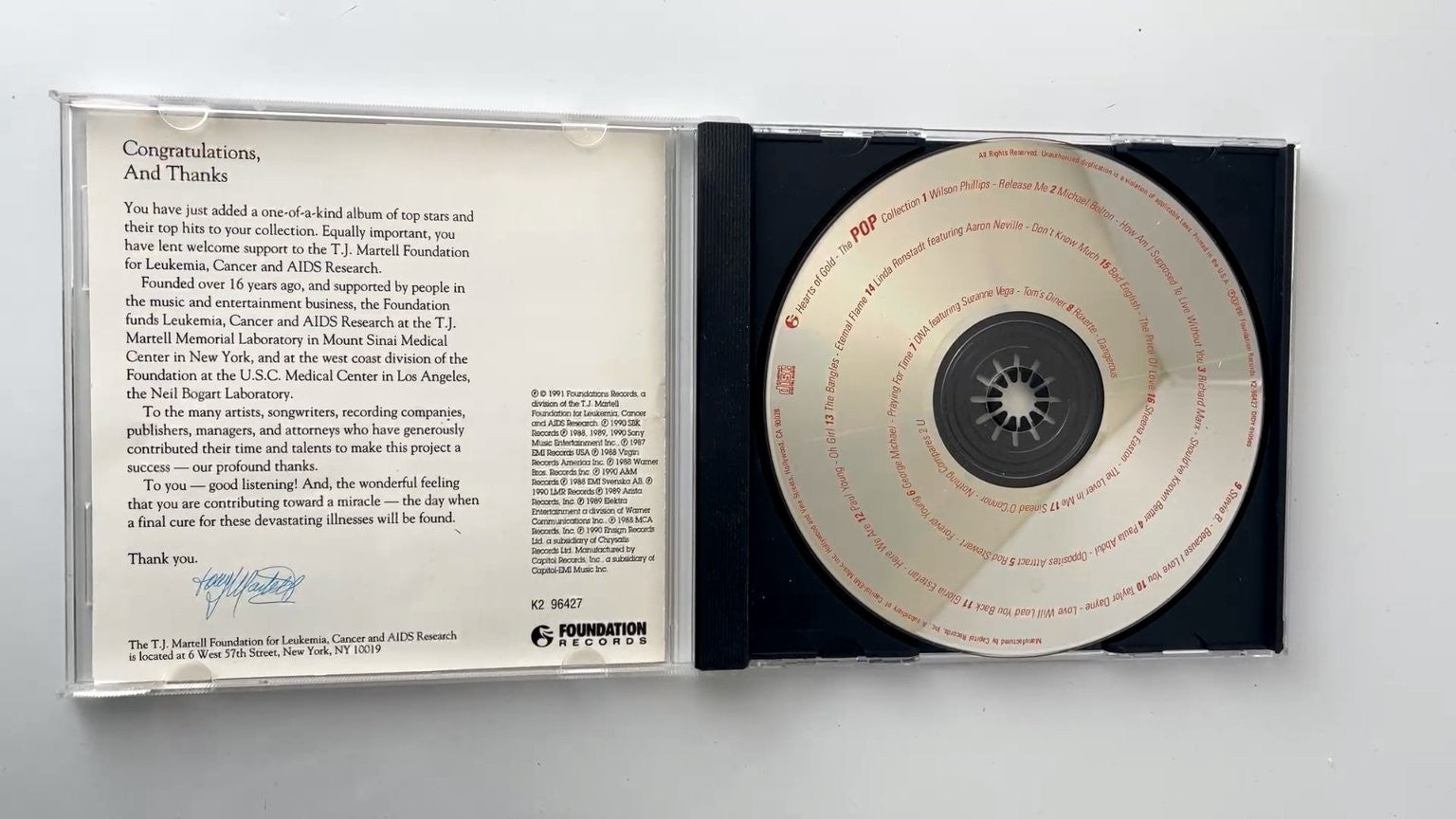 Hearts of Gold The Pop Collection CD 1991 Charity Compilation Pop Foundation