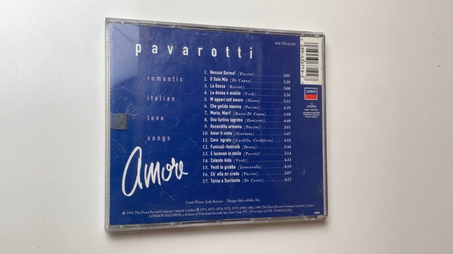 Pavarotti - Amore CD 1992 Romantic Italian Love Songs London