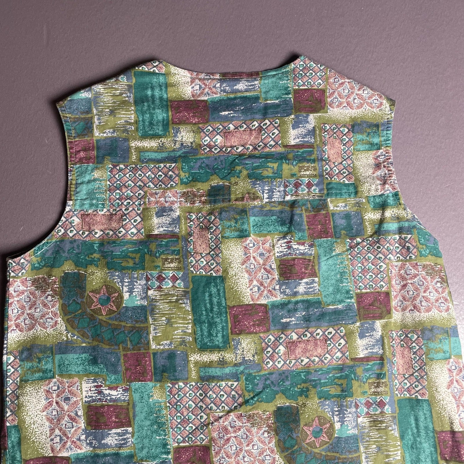 Vintage Arizona Jean Company Shirt Womens Medium Button Up Abstract 90s