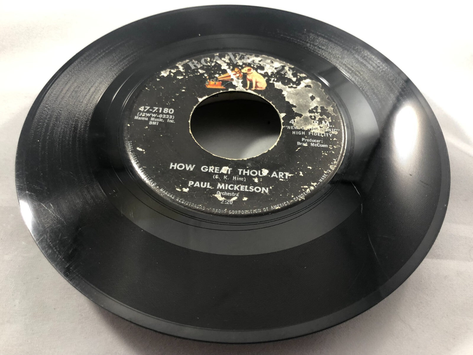 PAUL MICKELSON How Great Thou Art Christian 1957 45rpm 7" VINYL RCA EPA1-1517