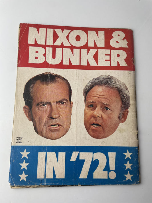 Vintage MAD Magazine July 1972 No. 152 Satire Nixon Bunker Poster Humor Comic