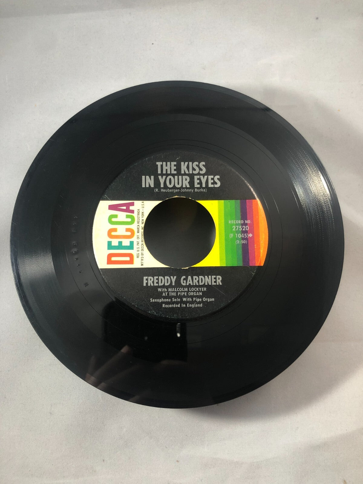 FREDDY GARDNER: Trees / The Kiss in Your Eyes Decca 7" VG