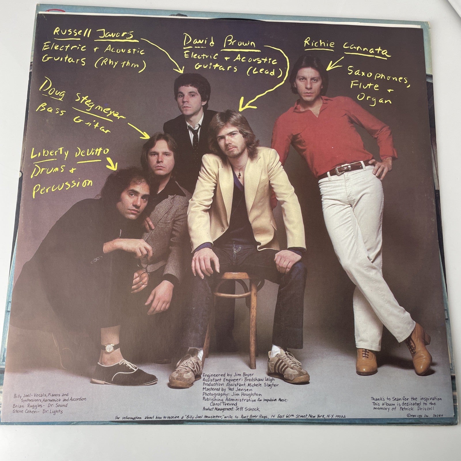 Billy Joel Glass Houses FC 36384 Vinyl LP Record Album VG+ W/ Inner