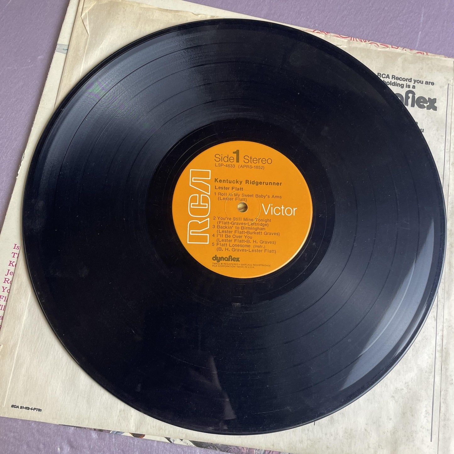 Vintage Lester Flatt Kentucky Ridgerunner 12" Vinyl LP 1969 RCA Victor Country